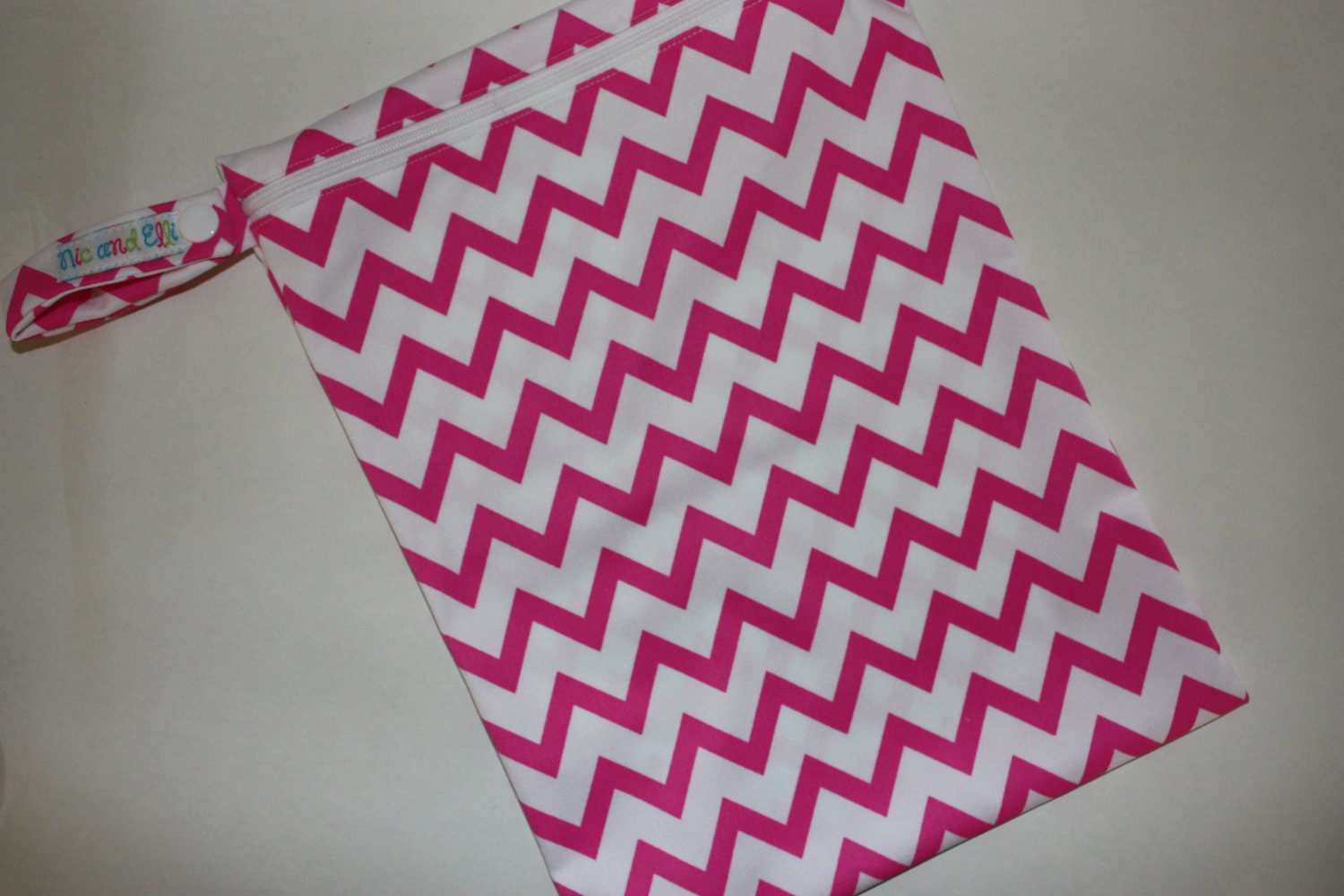 Pink Chevron Small Wetbag Holds 2-3 Diapers
