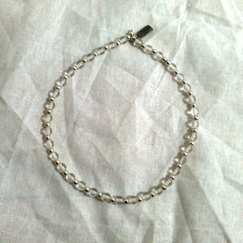 Clear/Silver Beaded Choker.