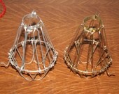 Vintage Style Industrial Wire Cage Guard for Hanging Pendant Light - Aged, Gold or Nickel - Wire Bulb Guard Only