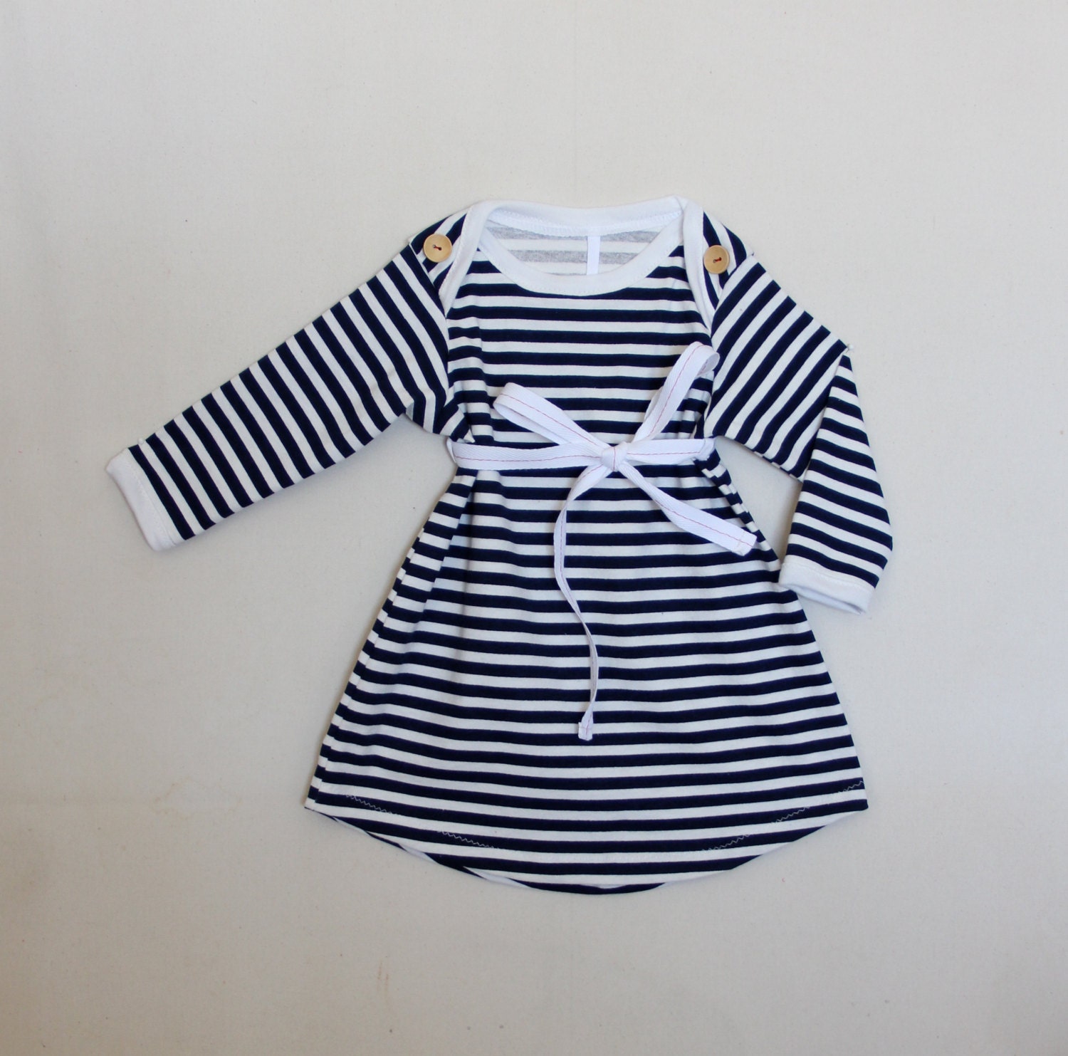 nautical stripe baby onesie top dress // custom order size