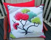 Vintage storybook tree cushion covers (pair)