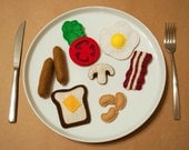 Felted food, magnets, english breakfast, kitchen decor, fridge magnets.