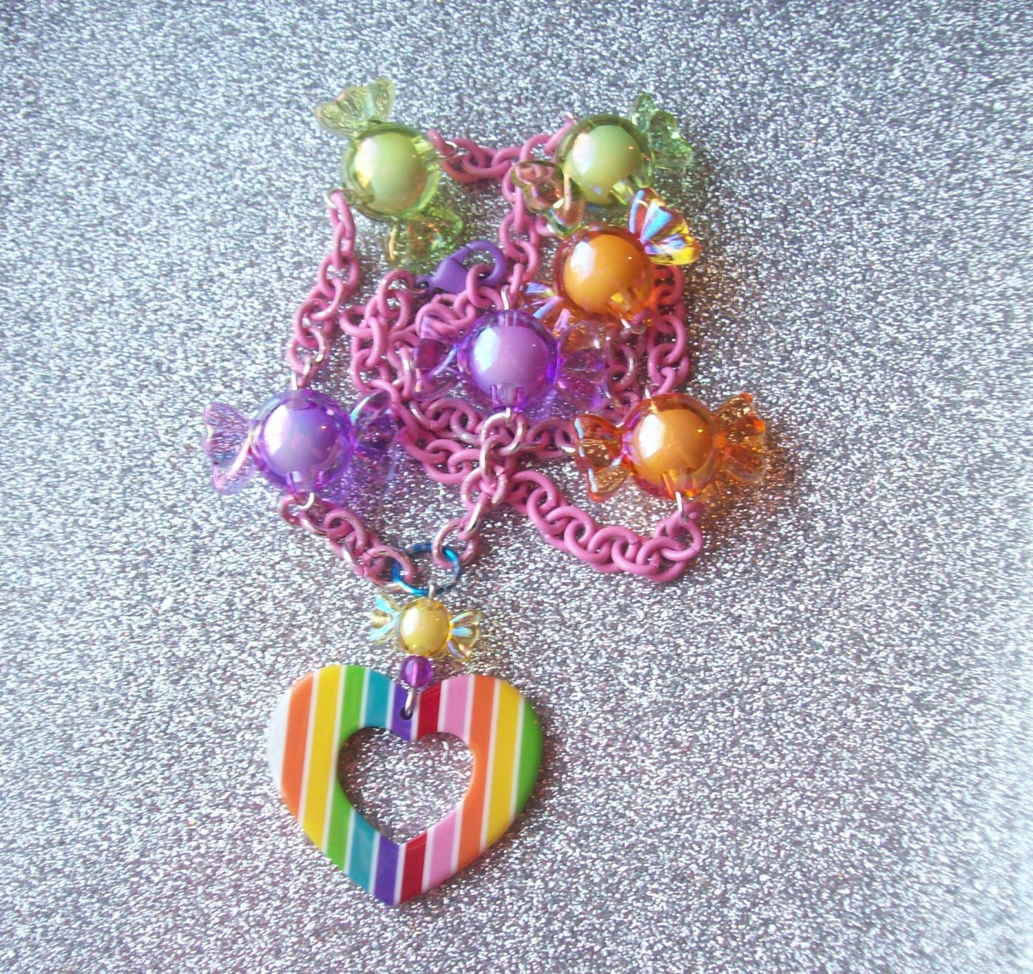 Rainbow Candy Love Charm Necklace