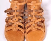 CARINO. Womens leather sandals / Womens leather flats. Sizes 4-14. Available in different leather colors.