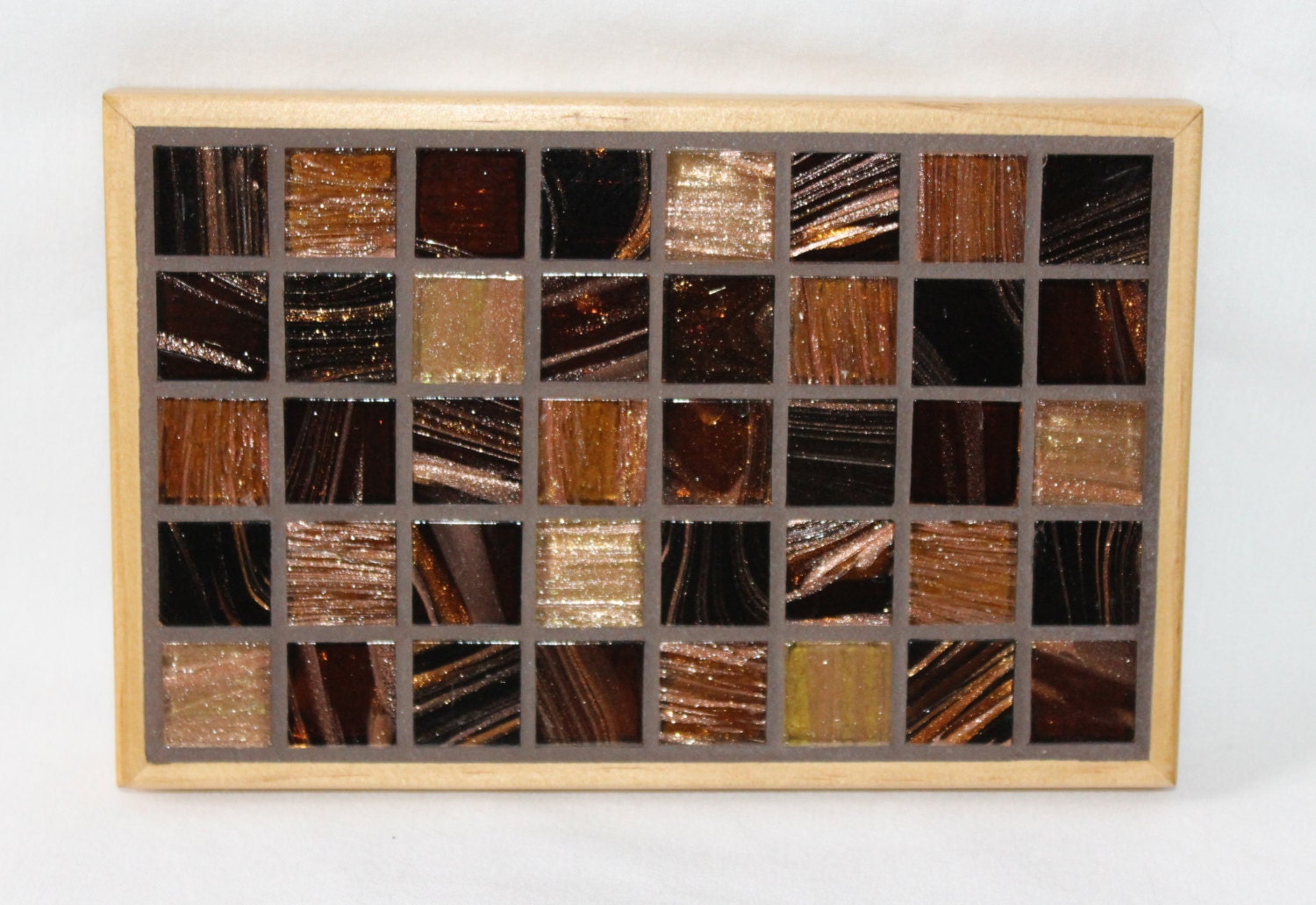 Brown and Gold Glass Tile Mosaic Trivet
