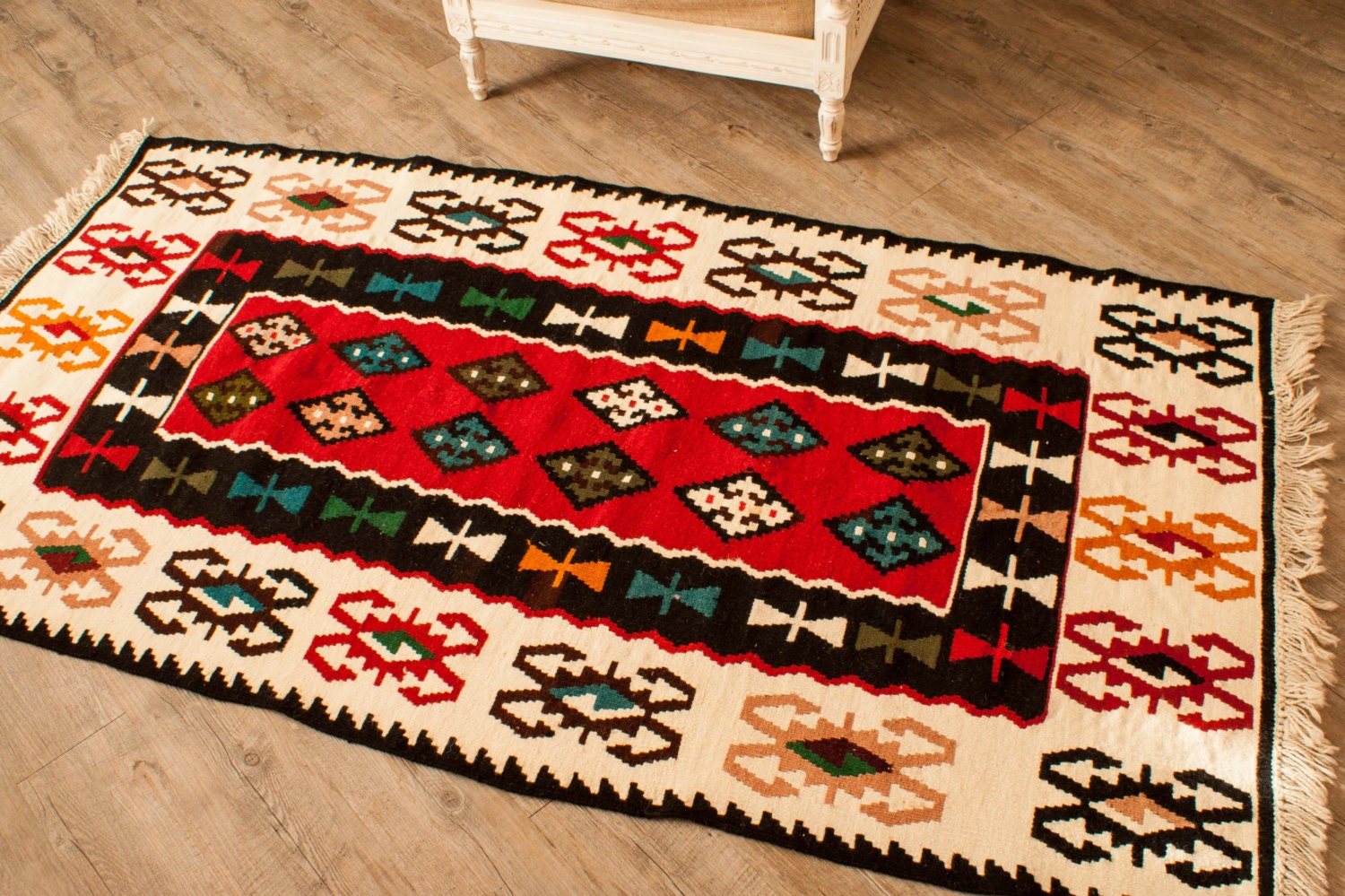 Vintage Hand Woven Rug Runner, Turkish Traditional Rug Runner, Pure Organic Wool Rug Runner, Oriental Rug Runner