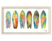 Original 6.5x11 Watercolor Surfboards
