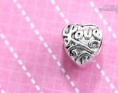 Authentic love charm bead made to fit european charm bracelet