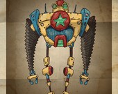 16x20 Steampunk Robot no.04