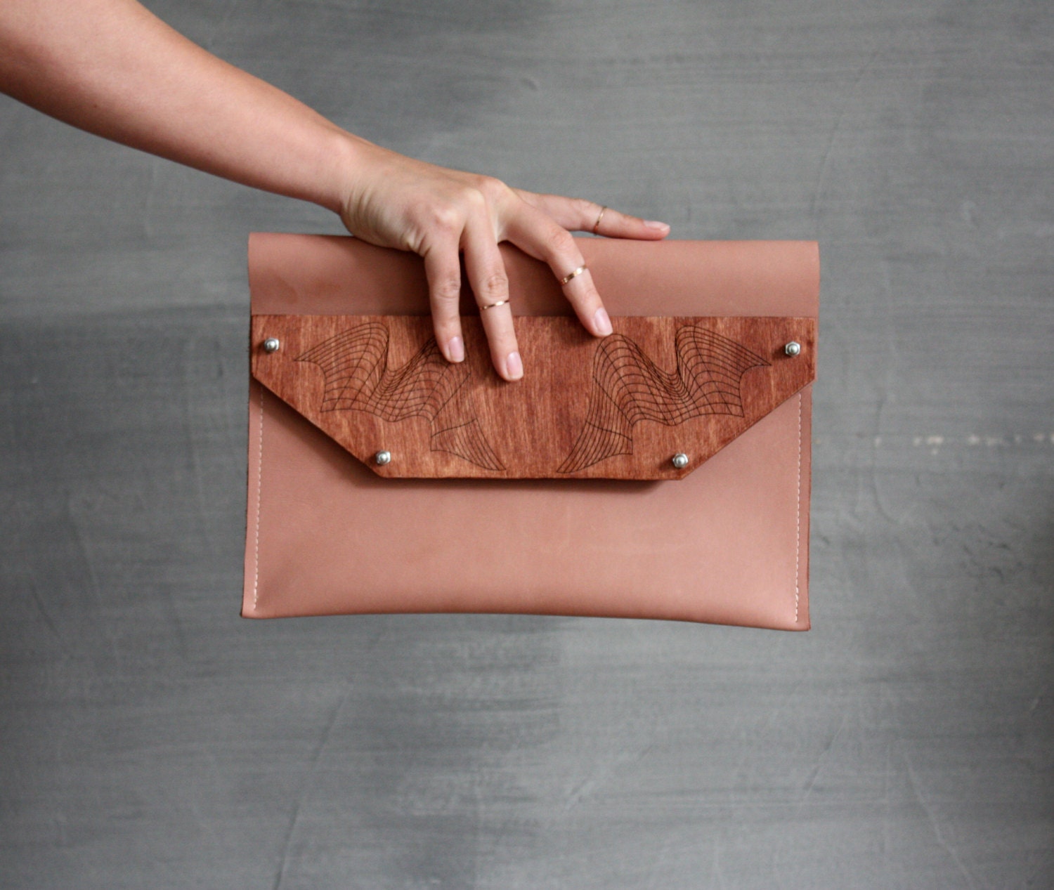 Wood & leather clutch / ipad cover - thehouseof4