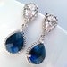 Sapphire Blue Summer Wedding Earrings -Drop, Dangle, Clear Earrings, Gemstone,Wedding jewelry
