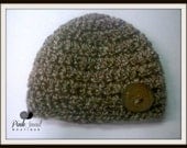 Newborn/Infant Apple Wood Button Beanie Photo Prop