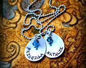 Personalized Teardrops with Birthstone Gems Necklace Custom Personalized Gift For Mothers Day