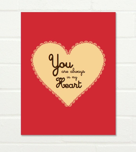 Original Art Print "You are always in my heart" A3