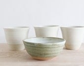 Art bowl and cup set, decorative pottery cups and bowl, if you are feeling adventurous.