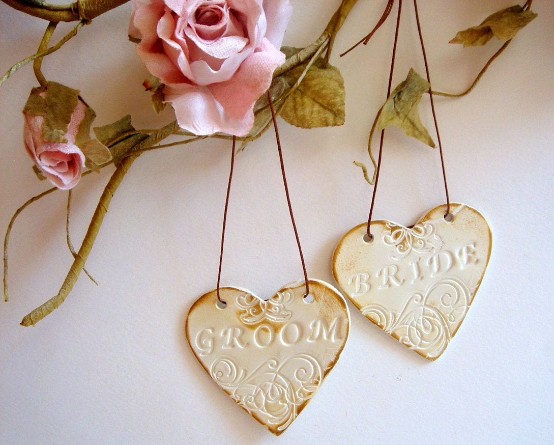 BRIDE and GROOM Signs,Rustic Wedding Decoration,Vintage Wedding Decor,
