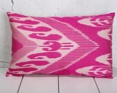 15 x 22 Decorative Pillow Ikat Pillow Throw Pillow Accent Pillow Silk Pillow Cushion -03798-70