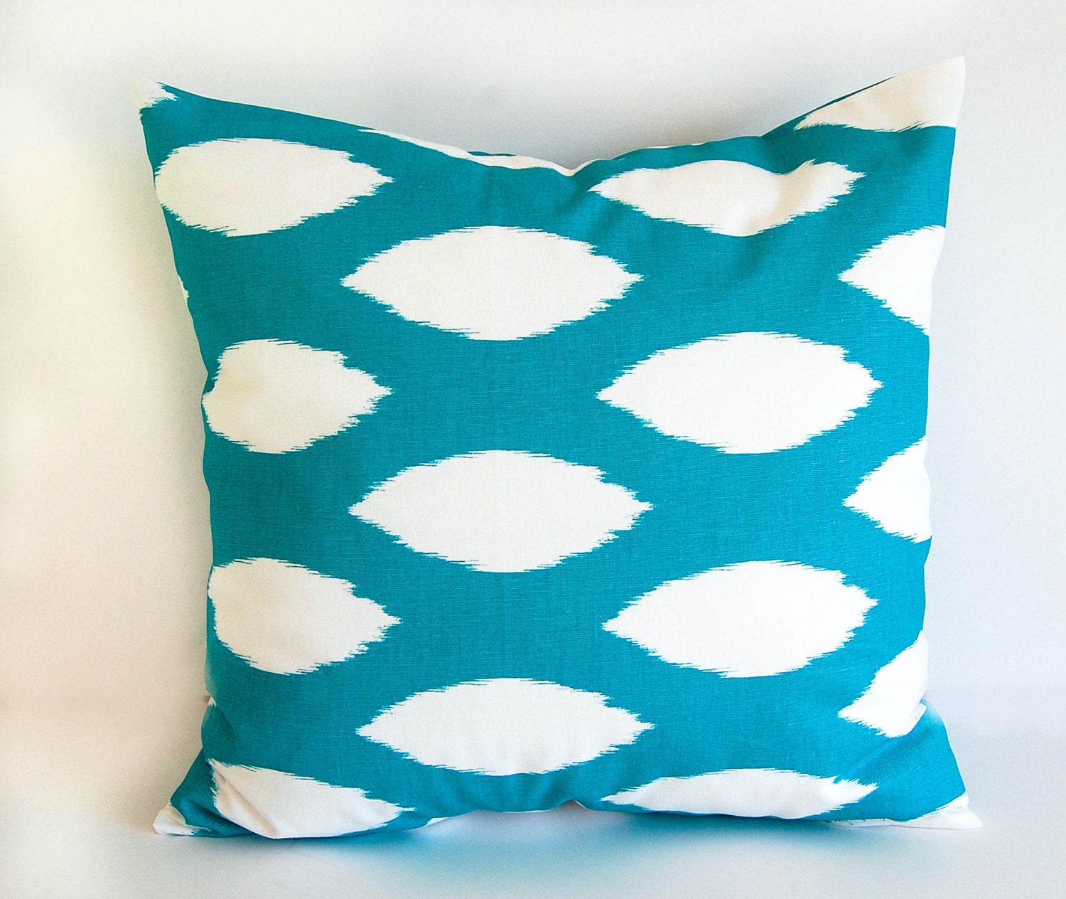 Throw pillow cover ONE 20" x 20" turquoise Ikat turquoise pillow cover teal Chaz