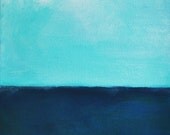 Seascape 64- original abstract Oil painting 8x8 Inch
