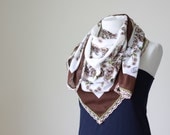 Brown Cotton Women Scarf for many purposes - Turkish Scarf,  Beach tunic, Swimsuit cover up, Headband, Belt, all in 1