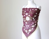 Burgundy swimsuit cover up, Floral scarf, Turkish Scarf for women, Cotton scarf, Belt, Headband, Belt, all in 1