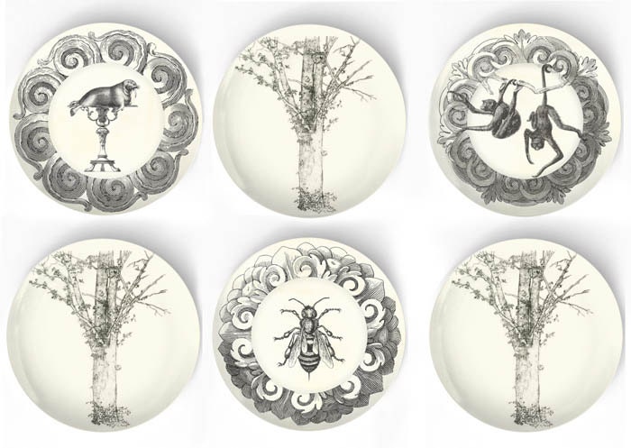 Six plates - Mother Nature Antiquery - 10 inch Melamine Plate