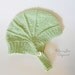 Organic Baby Hat Earflap Hat Aviator Hand Knit Baby Bonnet with Chin Strap and Button Tab Light Green Baby Boy or Girl 0 to 6 months