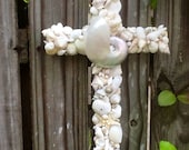 Nautilus Seashell Cross/Reclaimed Wood Cross/ BeachCross