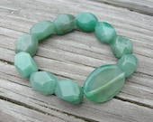 Aventurine Green Beaded Stretch Bracelet  - Stackable Bead Bracelet - Teachers, Birthdays, Mother's Day, Gifts