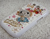 Galaxy S3 Bling Rhinestone Hard Case Cover Designed with Crystals HandMade Hello Kitty Cat