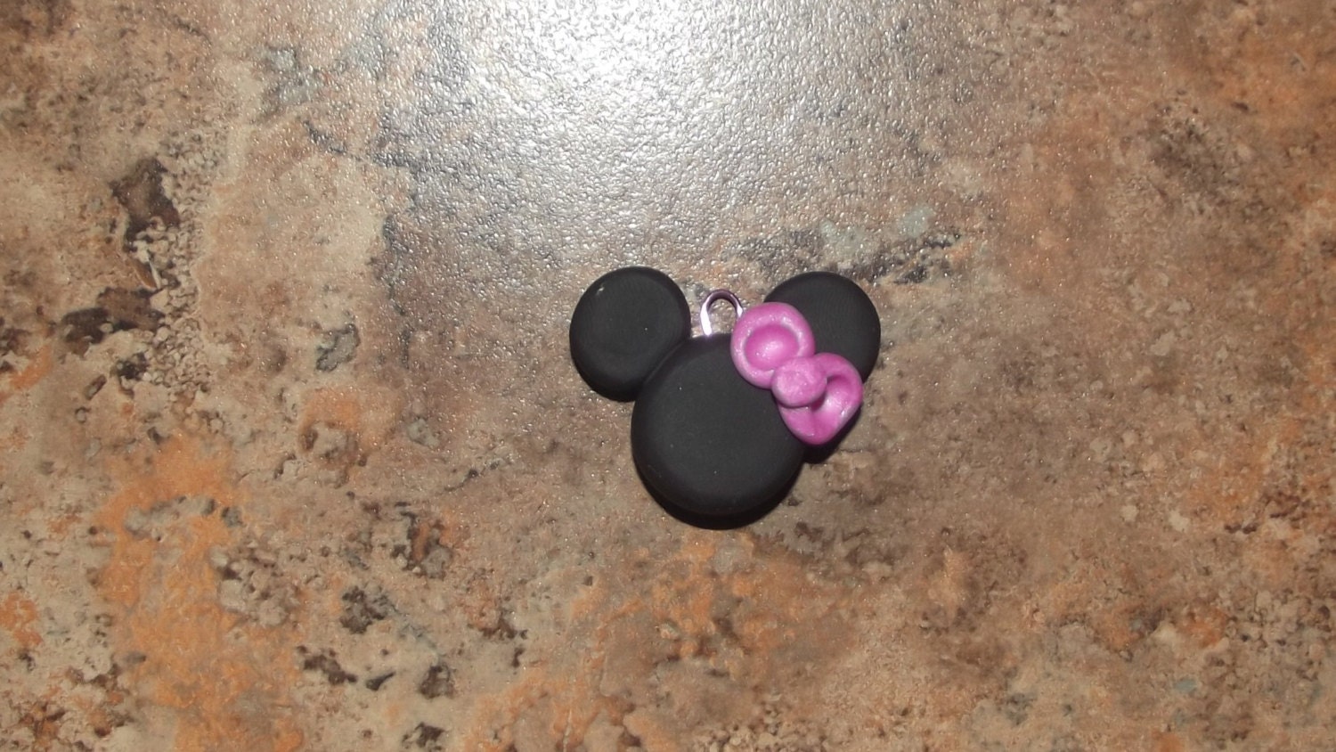 Polymer Clay Minnie Mouse Head Inspired Charm