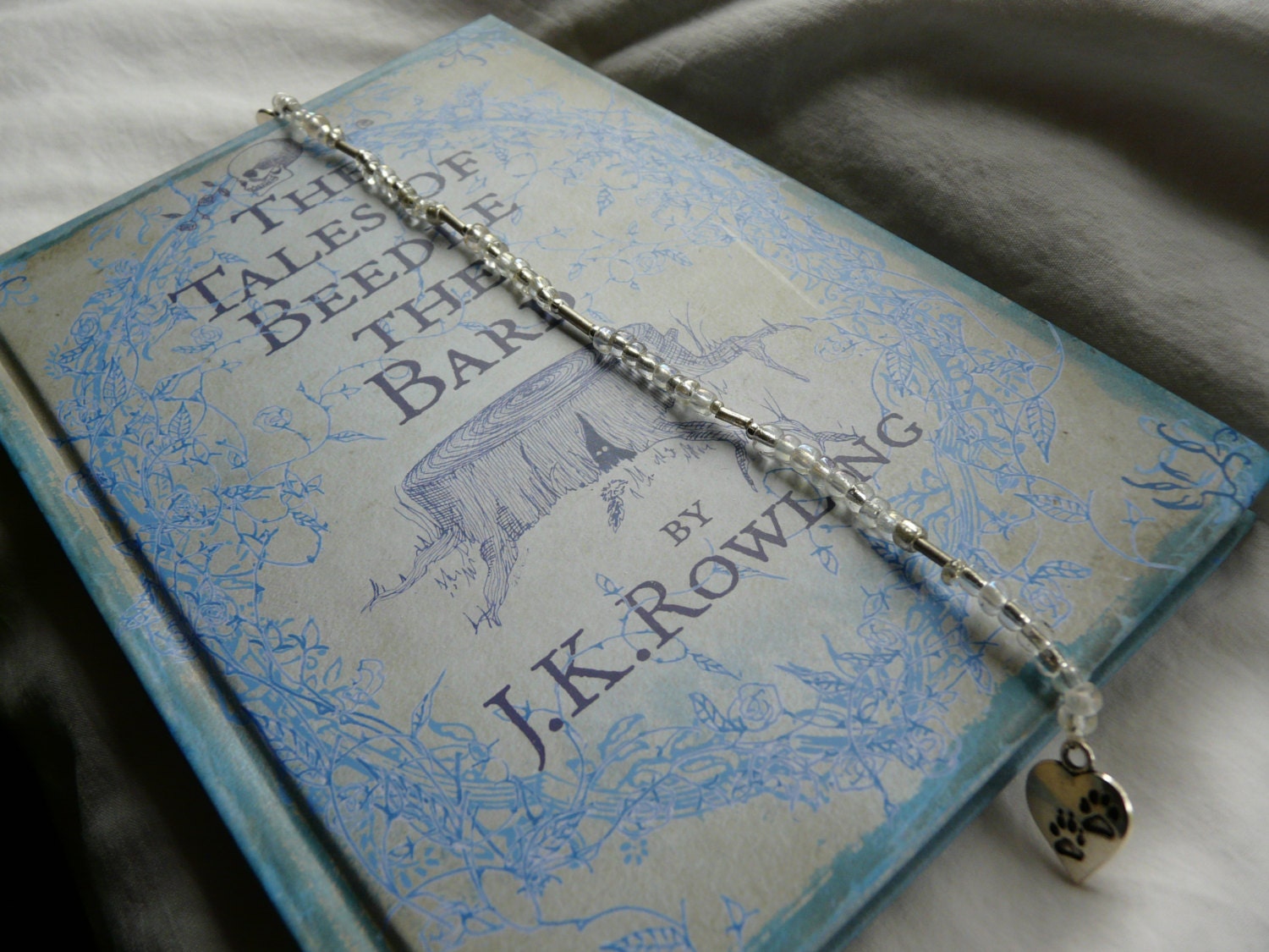 Silver Clear Beaded Bookmark With Charms - All Proceeds Support My Tiny Dancer