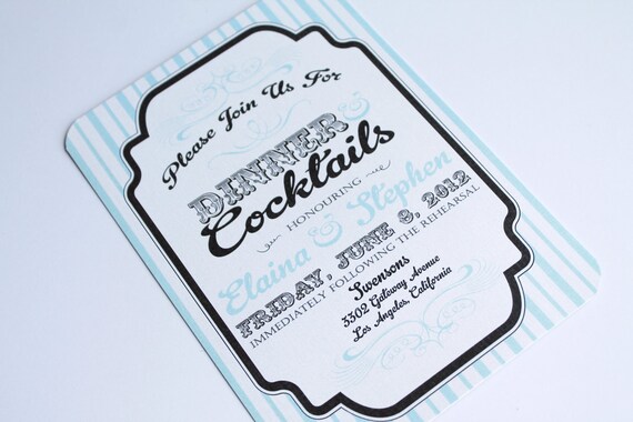 NEW Elaina Collection Vintage Retro Typography Poster Style Rehearsal Dinner Wedding Birthday Invitation DEPOSIT LISTING Il_570xn