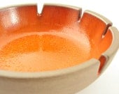 Vintage Heath Ceramics Ashtray / Deep Orange Glaze / California Art Pottery / Mid Century Modern