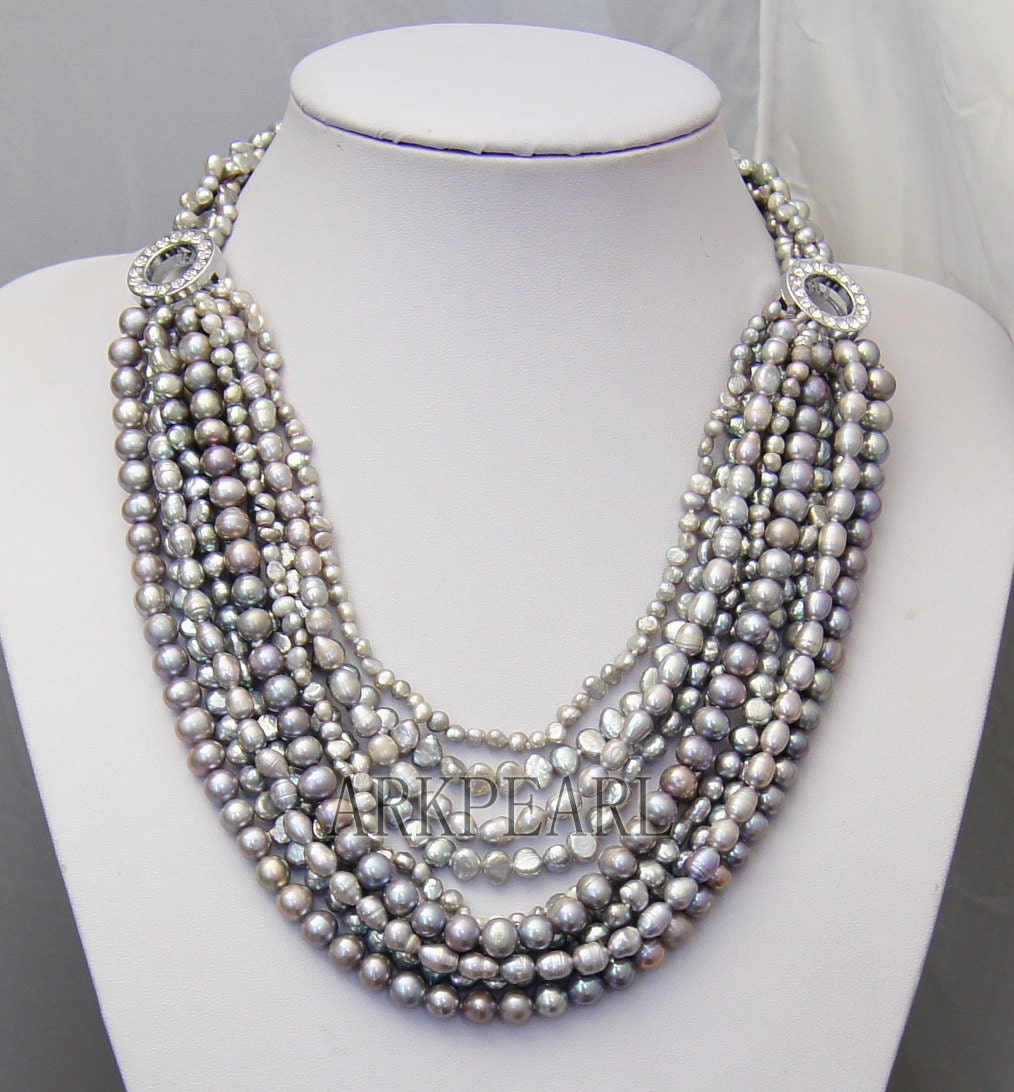 PEARL NECKLACE,Strand necklace wedding gifts,bridesmaid gifts,beadwork necklace,Beaded Jewelry,bib necklace,statement necklace