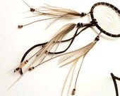 Dream catcher, Dreamcatcher, Light brown earthy toned Tribal necklace, Dreamcatcher necklace, Handmade home decor, Unique tribal necklace