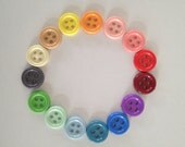 Set plastic vintage rainbow buttons. (15 pieces, small)