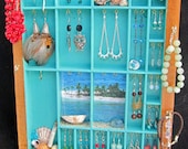 Sea Side jewelry organizer, Earring holder, Accessory Storage