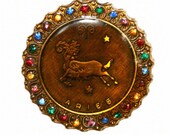 Bronzed Aries Zodiac Pendant Necklace