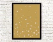 Modern Wall Art - Fine Art Print - Original Illustration - Mustard Yellow Dots