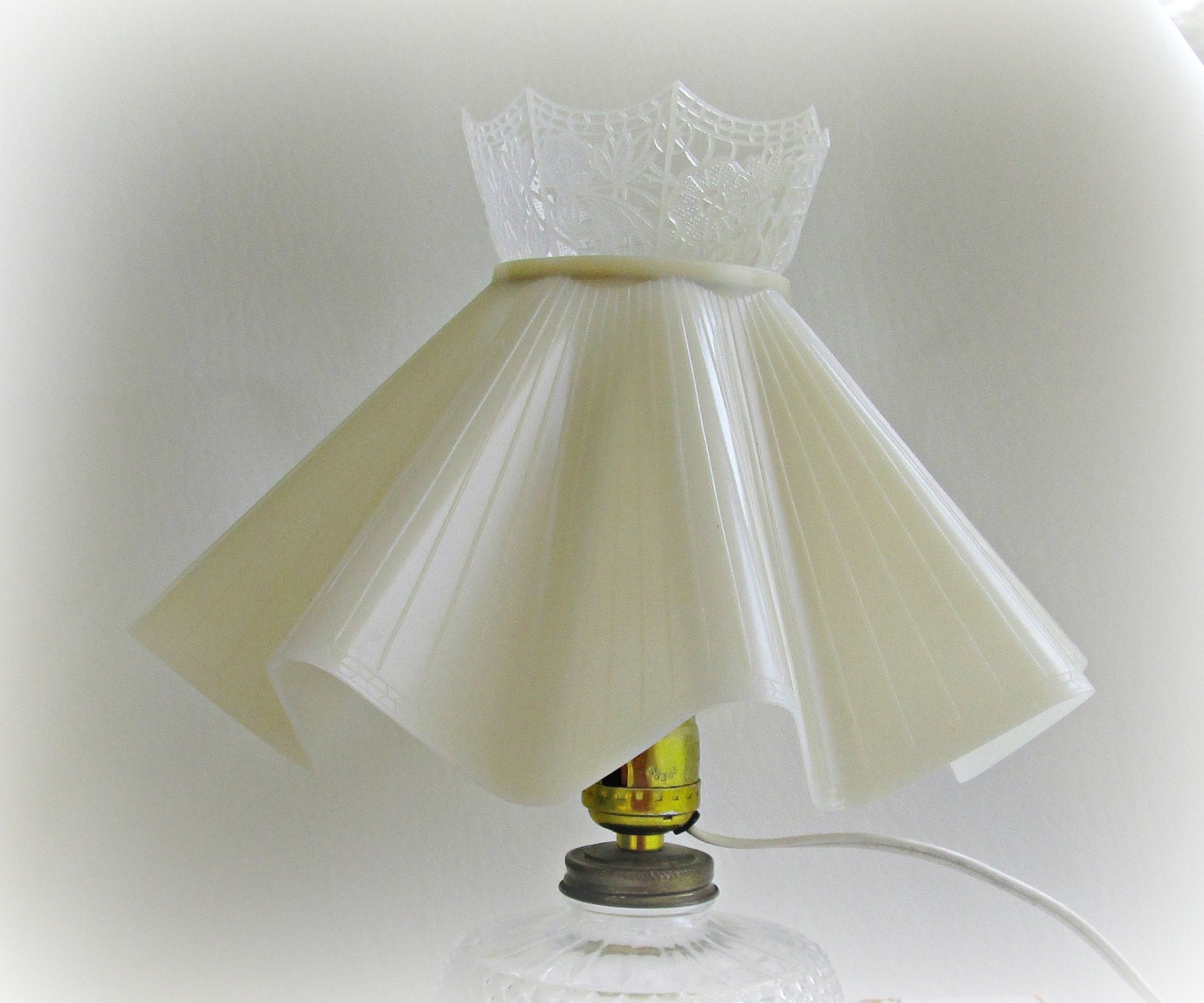 Vintage Lamp Shade Boudoir Retro White