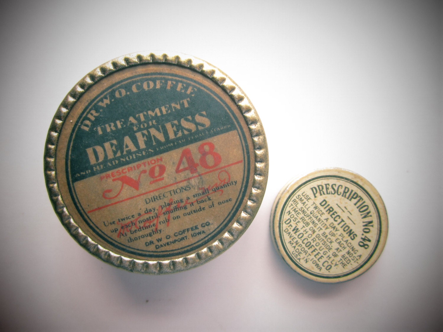 Antique "Snake Oil" salve for deafness Dr. W.O. Coffee