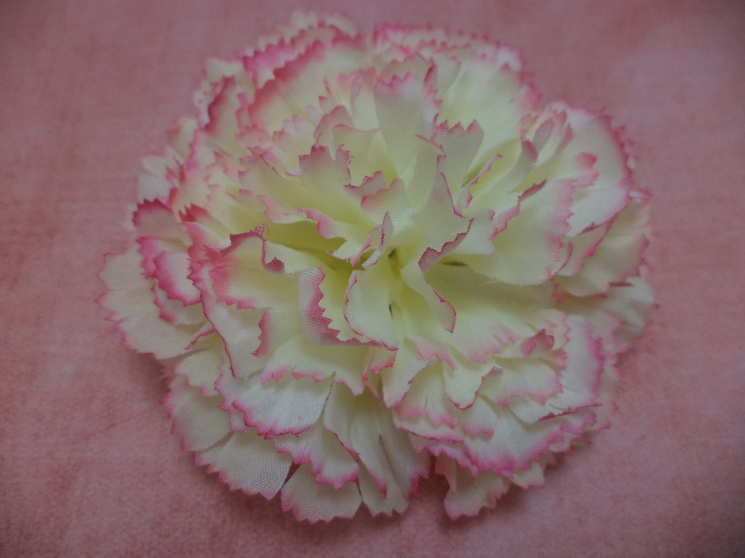 Pink and White Carnation Hair Clip - Flower, Pin Up Girl, Fascinator