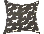 Brown Pillow Cover- Modern Brown Pillow Cover .Dogs Pillows Pillow Cover.Accent Pillow.16 x 16" or 17 x 17" or 18 x 18".Pillow Covers