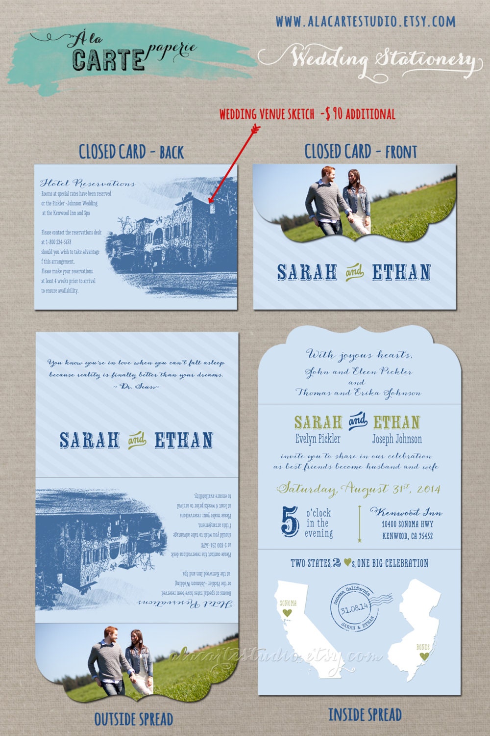 Two States, Two Hearts, One Big Celebration - Die-cut Ornate Folded Wedding Invitation