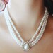 Vintage 1950s Glass Pearl and Rhinestone Choker