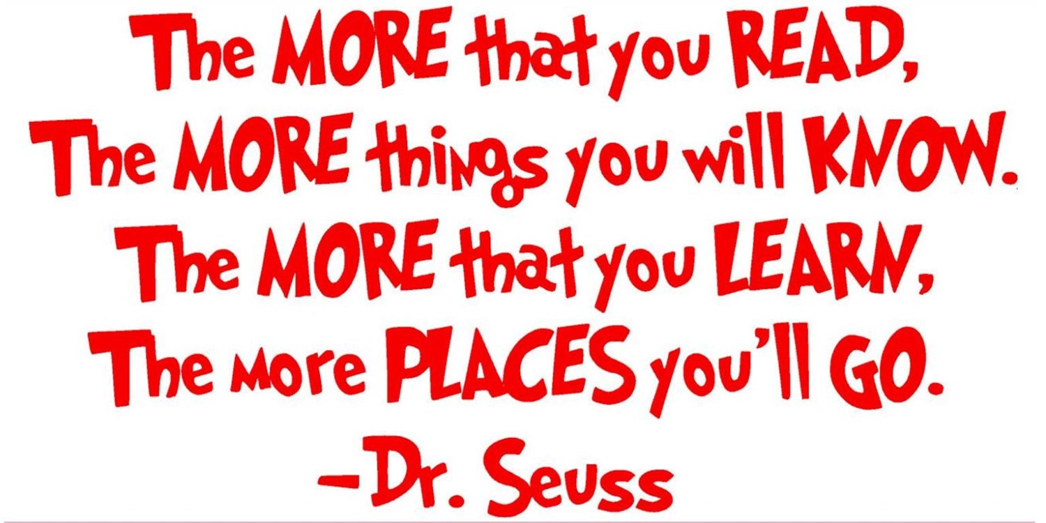 11" x 20" Dr. Seuss Read Quote Wall Sticker Decal