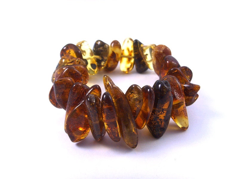 Genuine Baltic Amber Bracelet Mixed colors Mixed Beads Adjustable