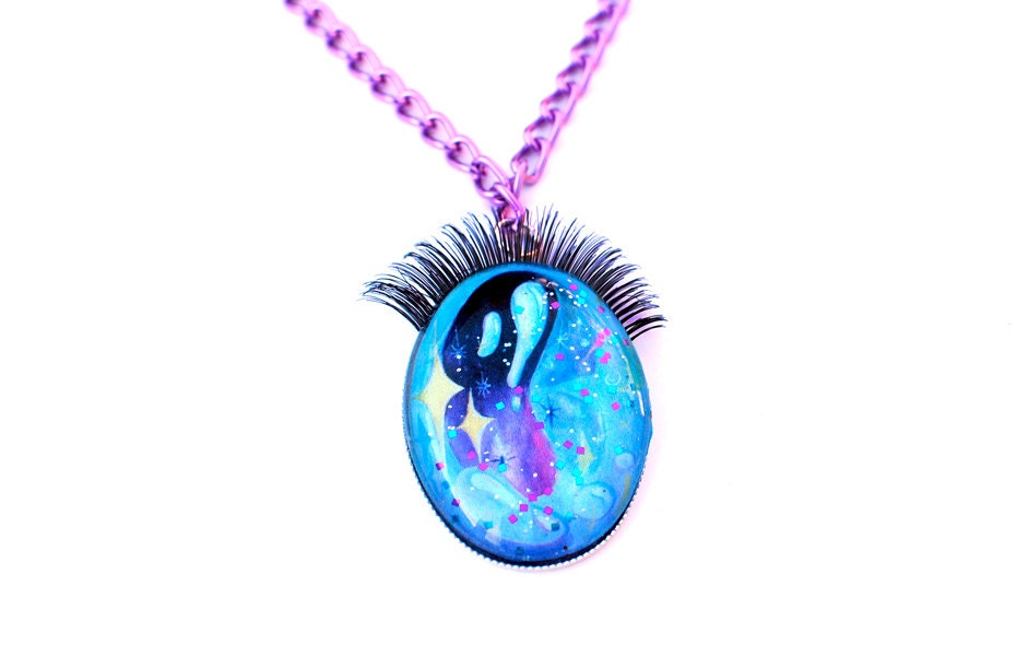 Sparkly Anime Eye Necklace by Ivy Atoms / Limited Edition