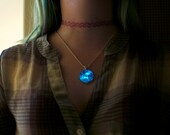 Glowing Galaxy Necklace / Tarantula Nebula Pendant / Cosmic Necklace / Space Necklace